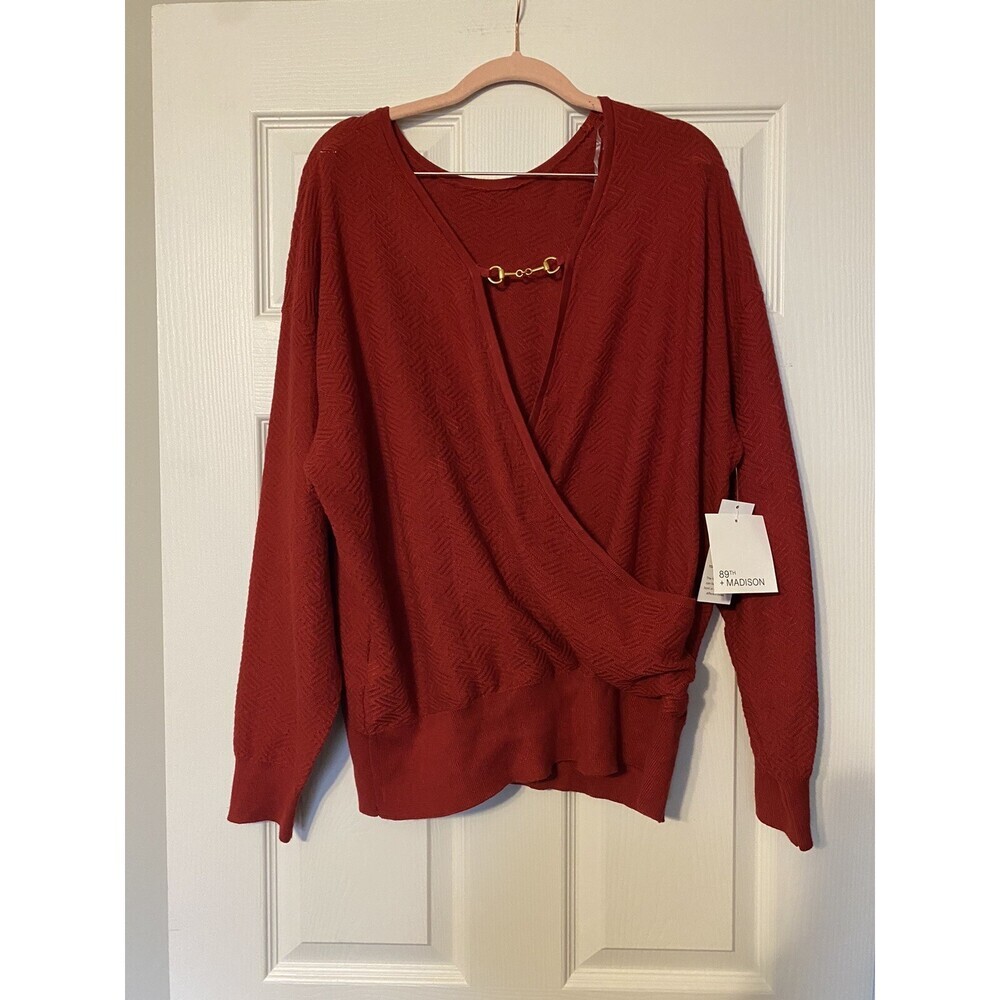 89th & Madison Woman’s tops Knit Blouse Fireclay Sz 1X
